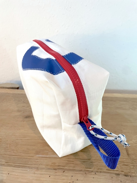 Segeltuch Kulturtasche mit blauer 6 groß